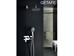Wbudowany prysznic, bateria i okrÄgÅa gaÅka Ã25 cm - GETAFE CHROME